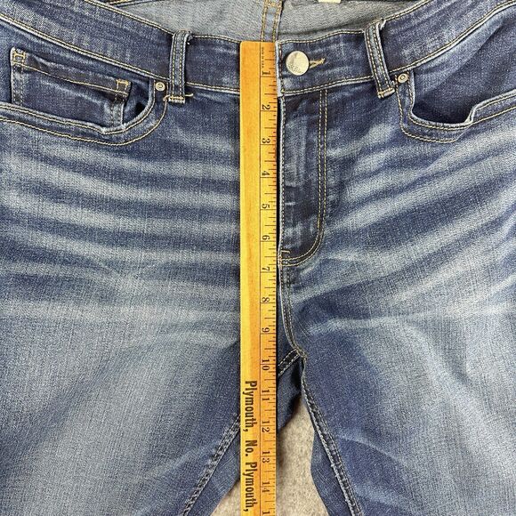 BKE Denim Jeans Women 32L Dark Wash Payton Bootcut Western Boho Mid Rise Stretch - Picture 10 of 15